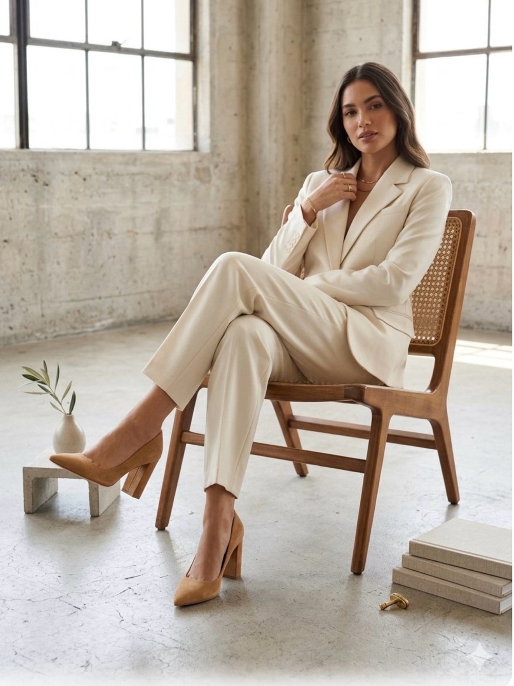 Michael Kors LTD Suede Pointed-Toe Block Heel Pumps in Camel - Size 8